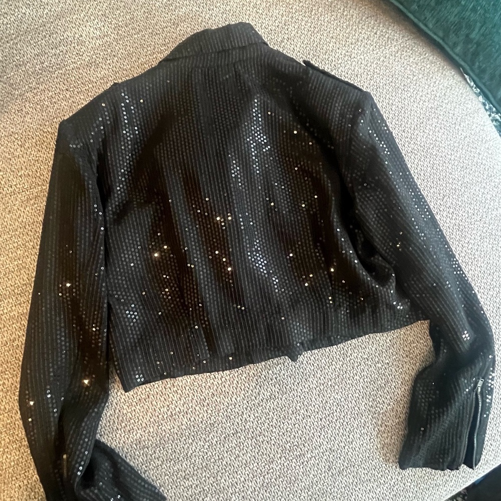 Anthropologie Black Sequin Jacket - Picture 3 of 3